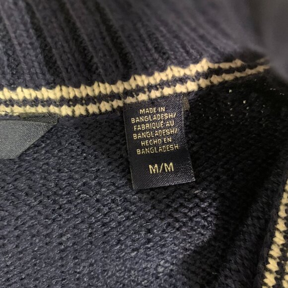 IZOD Mens Medieval Blue Nordic Pattern Knit Sweater Medium - Picture 4 of 10